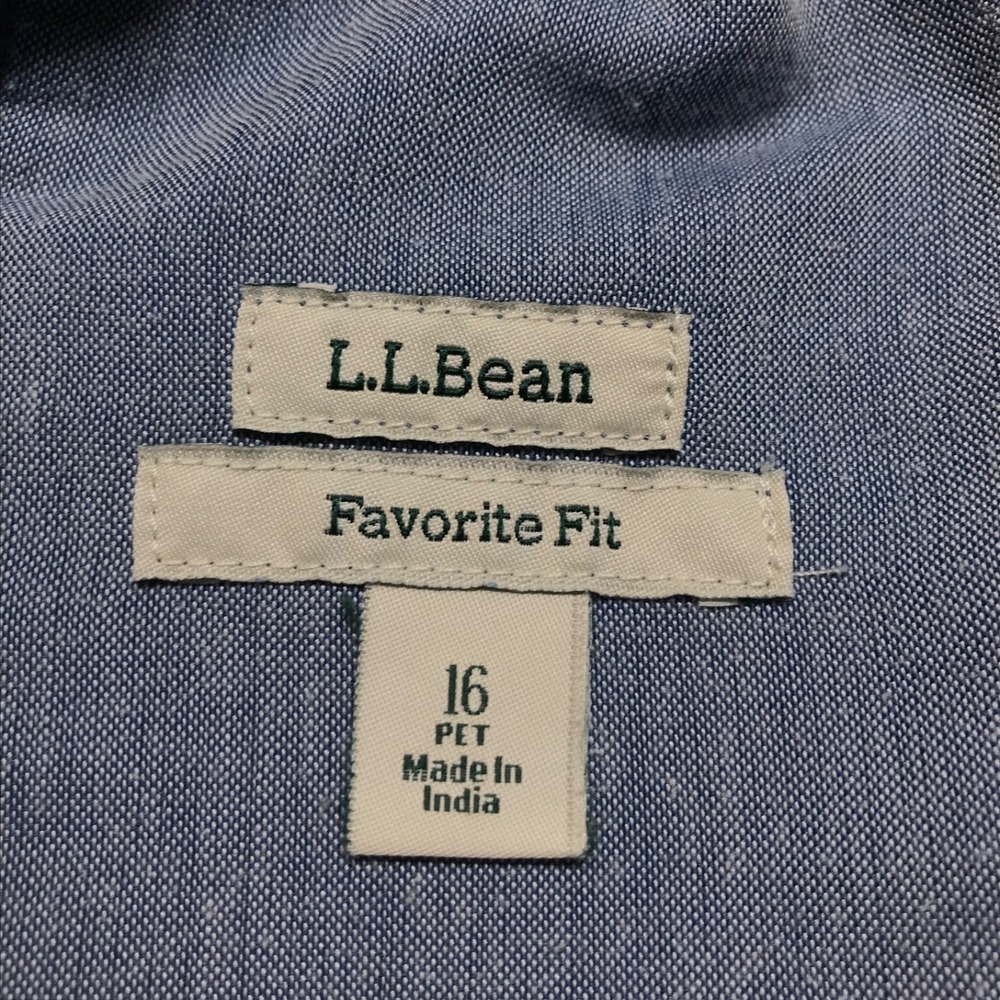 L.L. Bean Pants Womens Size 16P Blue Chinos Lakeswashed Pull on Chambray Ankle - Picture 3 of 10